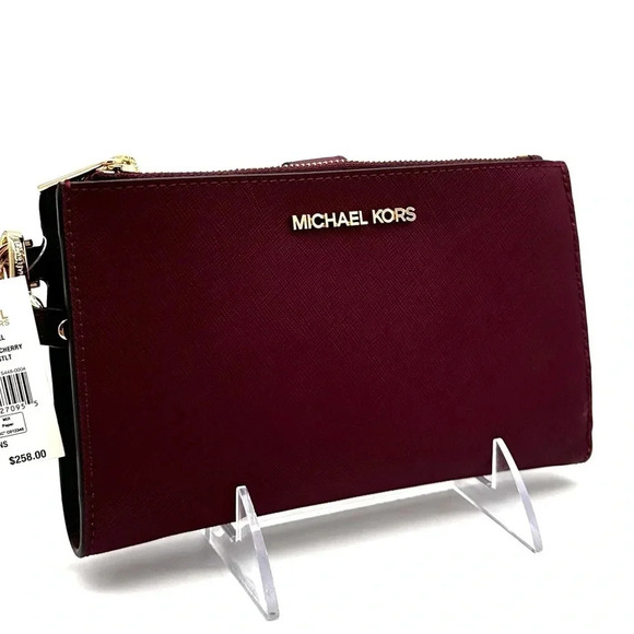 Michael Kors Large Double Zip Wallet Wristlet Dark Cherry (NWT) - Picture 3 of 9